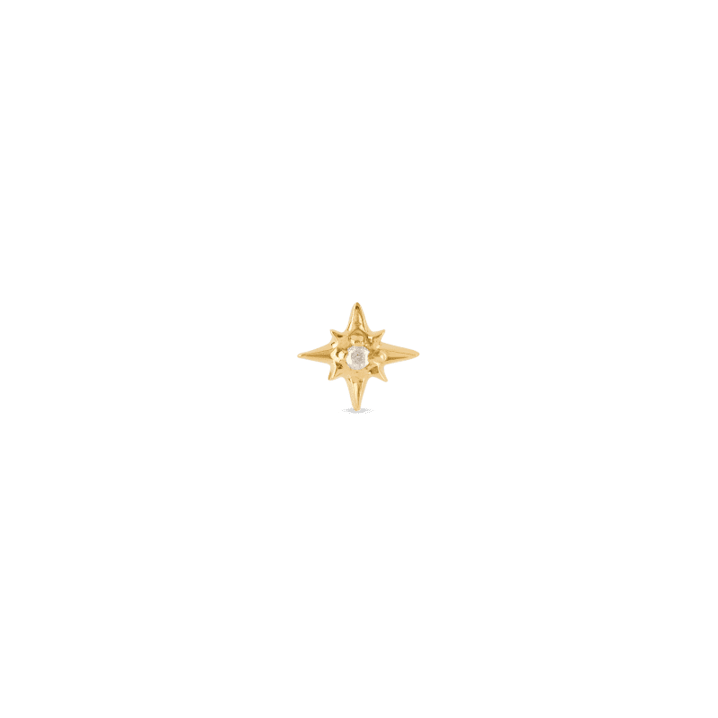 Stone and Strand 10K Yellow Gold Tiny Diamond Gold North Star Stud Front Image