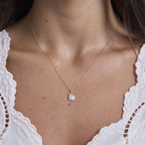 THE BIG PAVE APPLE NECKLACE ON BODY 1