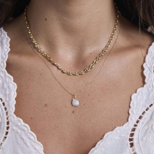 THE BIG PAVE APPLE NECKLACE WEAR IT WITH