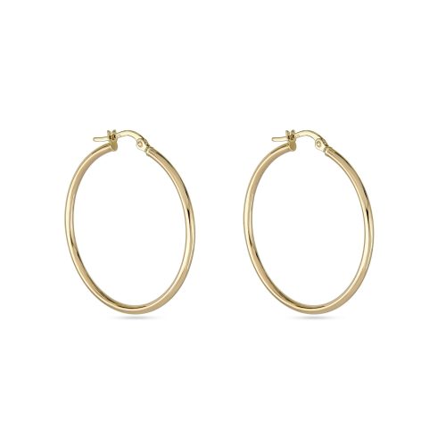 THIN GOLD HOOPS 30MM PAIR SIDE