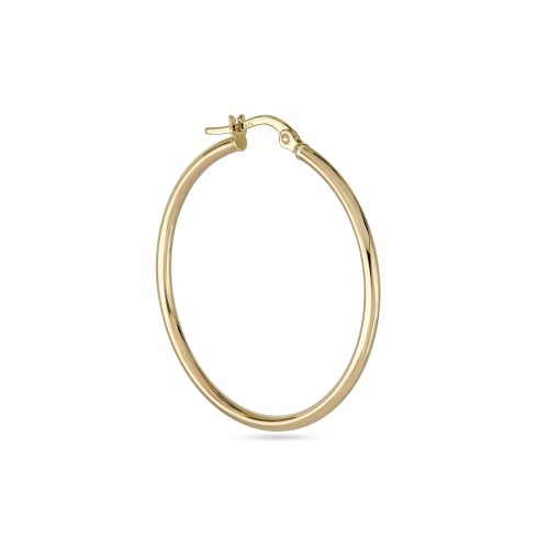 Stone and Strand 14K Yellow Gold Thin Gold Hoops 30mm Side Image