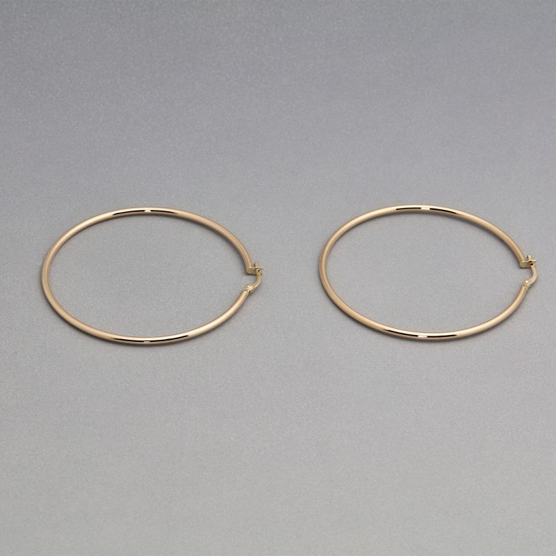 THIN GOLD HOOPS 50MM EDITORIAL