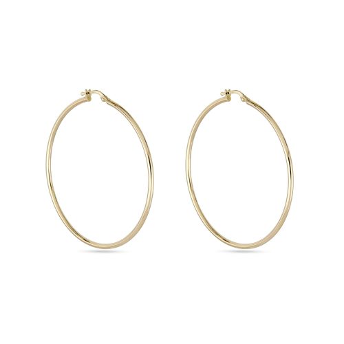 THIN GOLD HOOPS 50MM PAIR SIDE