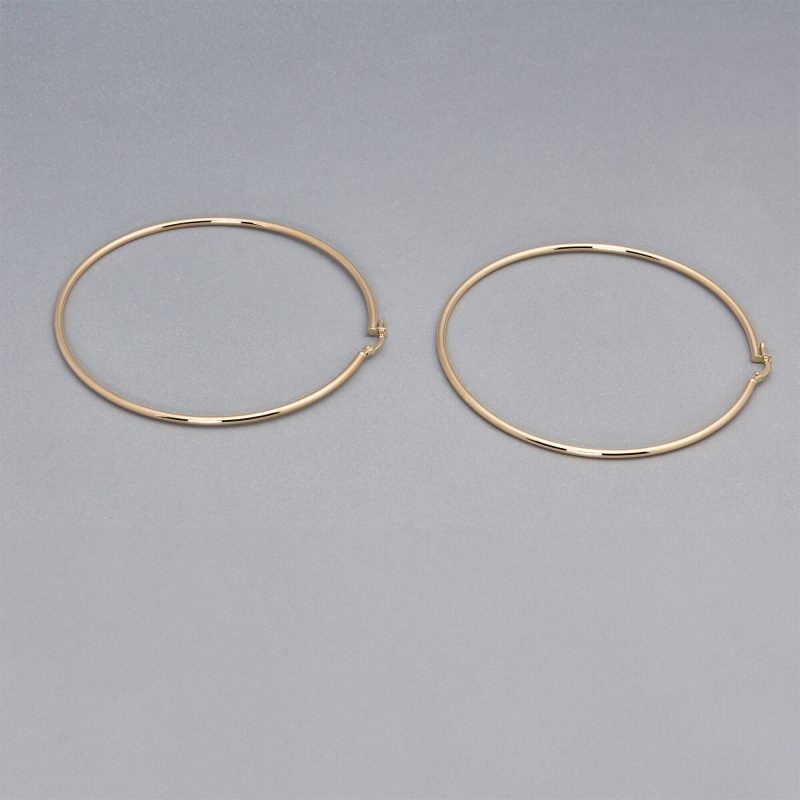 THIN GOLD HOOPS 65MM EDITORIAL