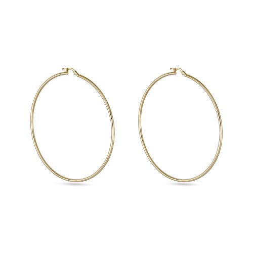 THIN GOLD HOOPS 65MM PAIR SIDE