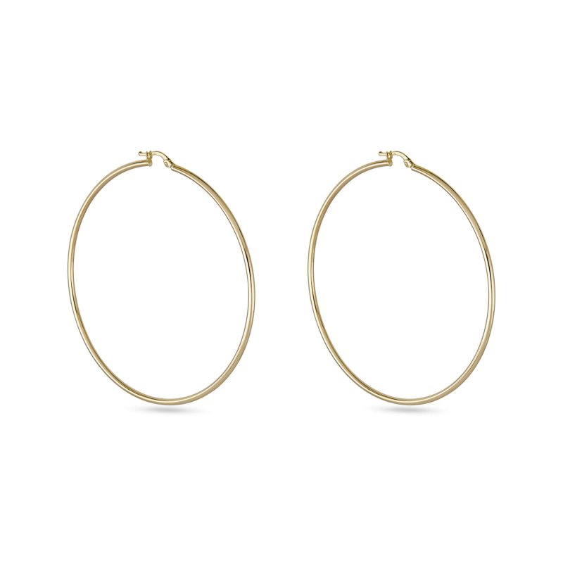 THIN GOLD HOOPS 65MM PAIR SIDE