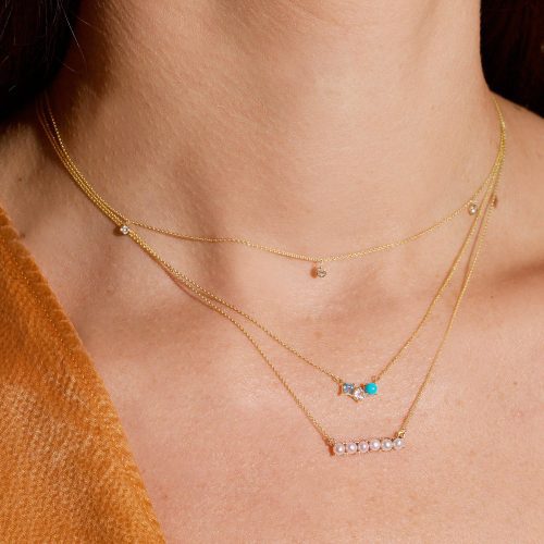 THREE DIAMOND CHOKER NECKLACE FULL LOOK 1