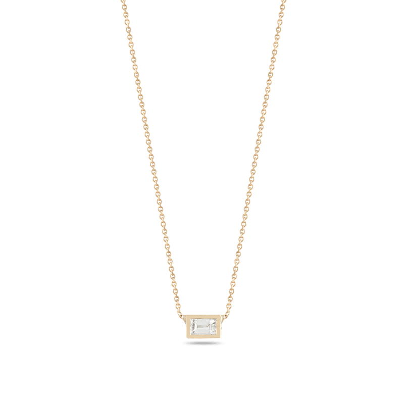 Tiny Baguette Diamond Necklace