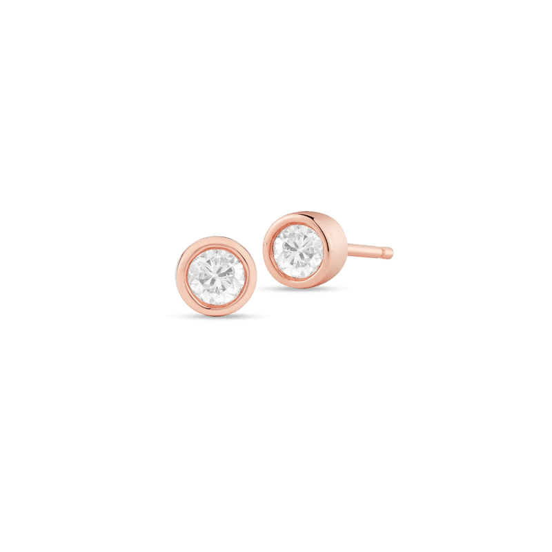 TINY BEZEL DIAMOND STUD PAIR