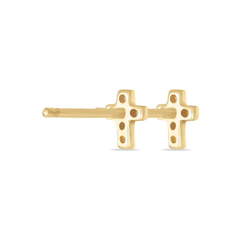 TINY DIAMOND CROSS STUDS REAR