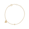 Stone and Strand 10K Yellow Gold Tiny Diamond Heart Charm Bracelet Front Image