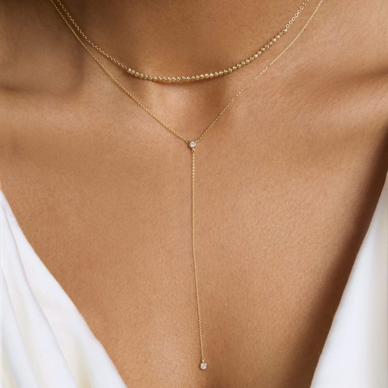 TINY DIAMOND LARIAT NECKLACE WEAR IT WITH