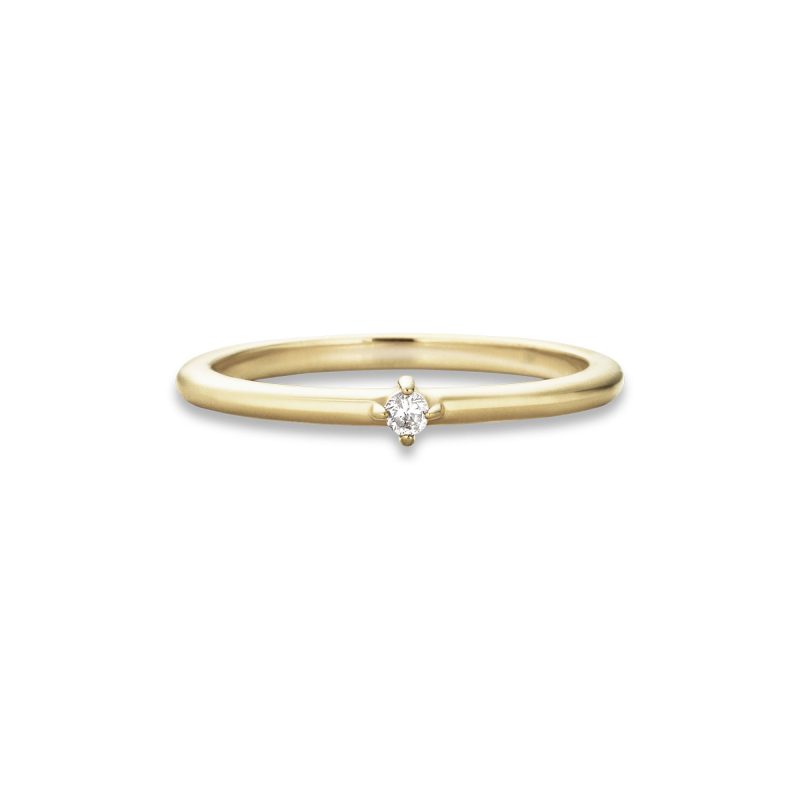 Stone and Strand 14K Yellow Gold Tiny Diamond Ring Front Image