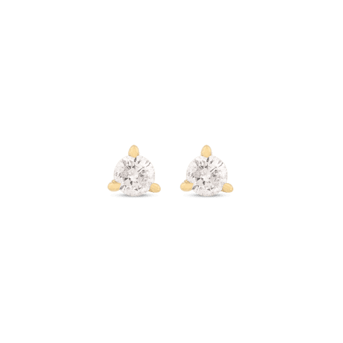 Stone and Strand 14K Yellow Gold Tiny Diamond Stud Front Pair Image