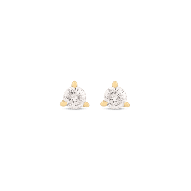 Stone and Strand 14K Yellow Gold Tiny Diamond Stud Front Pair Image