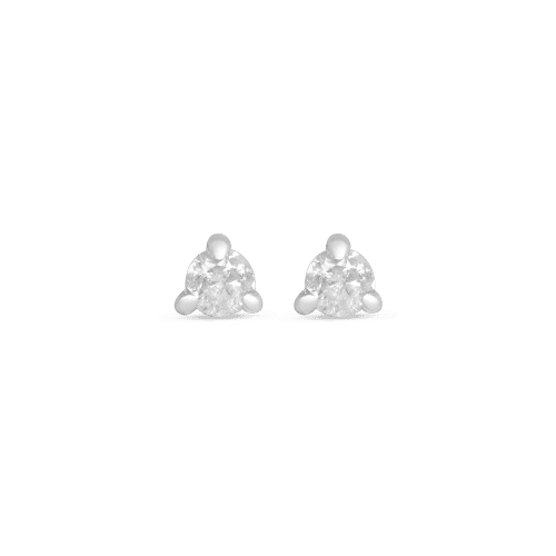 Stone and Strand 14K White Gold Tiny Diamond Stud Front Pair Image