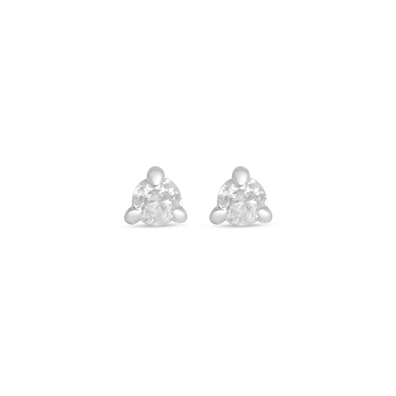 Stone and Strand 14K White Gold Tiny Diamond Stud Front Pair Image