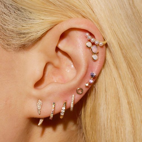 TINY OPEN CIRCLE STUD EARRING WEAR IT WITH