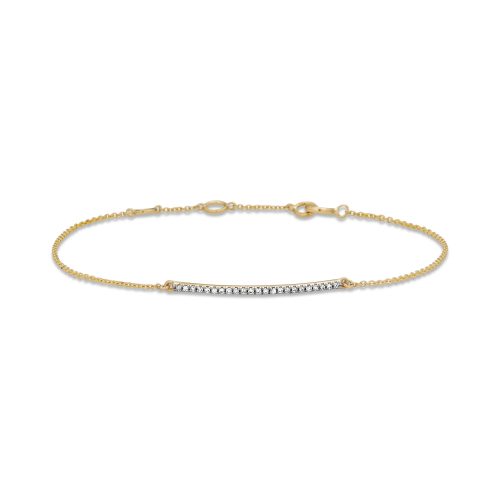 Stone and Strand 14K Yellow Gold Teeny Pave Diamond Bar Bracelet Front Image