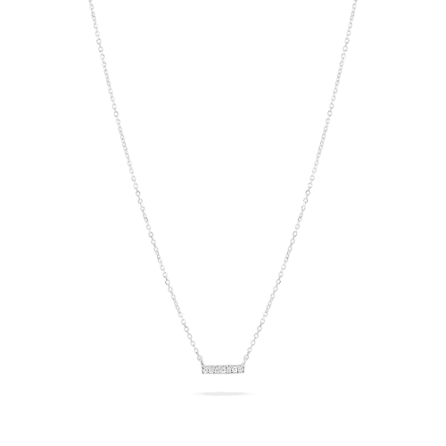 Tiny Pave Diamond Bar Necklace