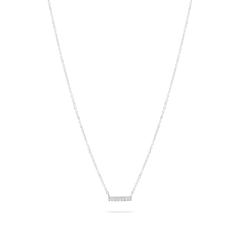 Tiny Pave Diamond Bar Necklace