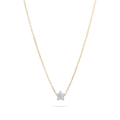 Stone and Strand 10K Yellow Gold Tiny Pave Diamond Star Necklace Front Image