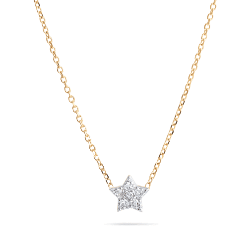 TINY PAVE DIAMOND STAR NECKLACE FRONT 2