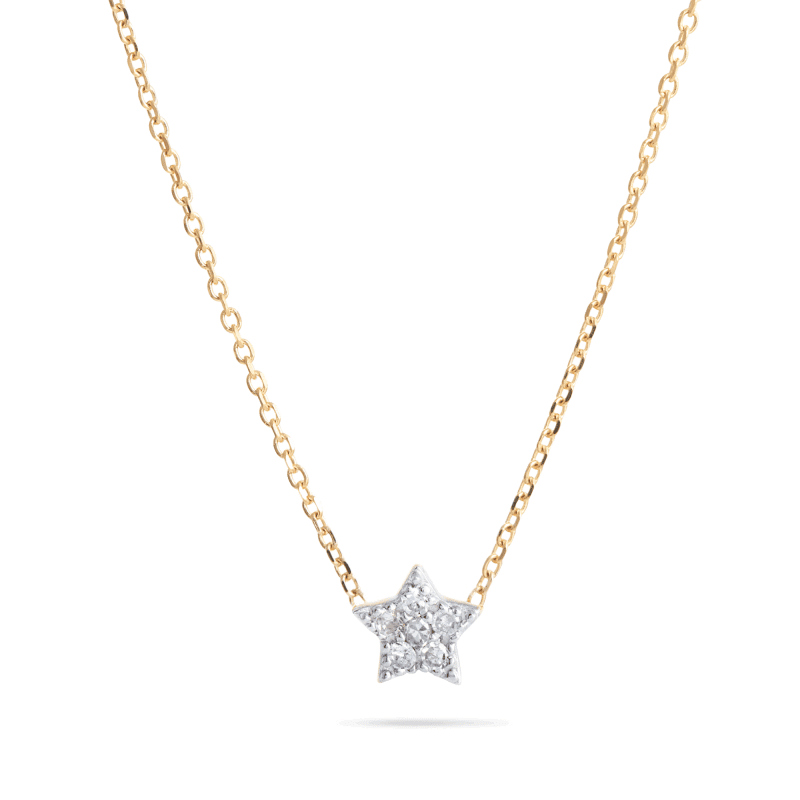 TINY PAVE DIAMOND STAR NECKLACE FRONT 2