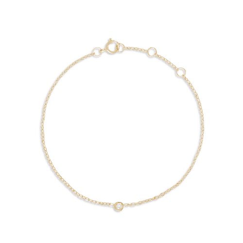 Stone and Strand 10K Yellow Gold Tiny Round Diamond Bracelet Front Image