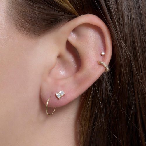 TINY ROUND ENDLESS HOOP EARRINGS WEAR IT WITH