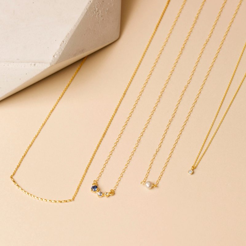 TINY SOLITAIRE PEARL NECKLACE EDITORIAL COLLECTION