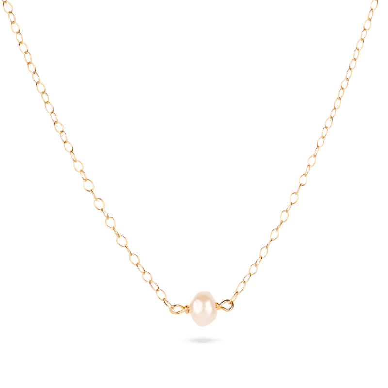 TINY SOLITAIRE PEARL NECKLACE FRONT 1