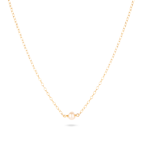 TINY SOLITAIRE PEARL NECKLACE FRONT 2