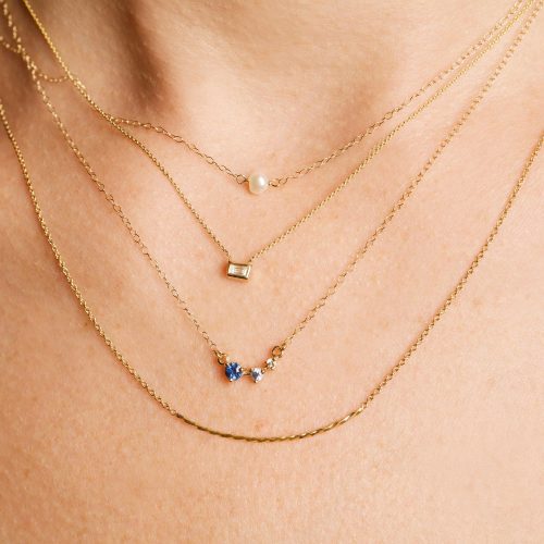 TINY SOLITAIRE PEARL NECKLACE WEAR IT WITH