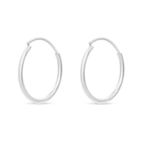 TINY ROUND ENDLESS HOOP EARRINGS REAR