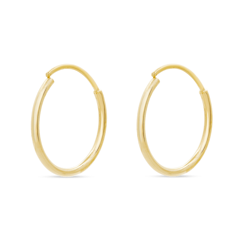 TINY ROUND ENDLESS HOOP EARRINGS REAR 1