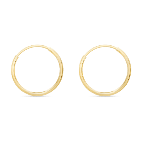 TINY ROUND ENDLESS HOOP EARRINGS SIDE 1