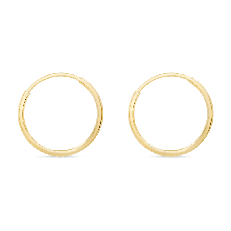 TINY ROUND ENDLESS HOOP EARRINGS SIDE 1