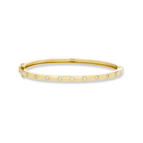 Stone and Strand 14K Yellow Gold Tiny Together Forever Diamond Bangle Front Image