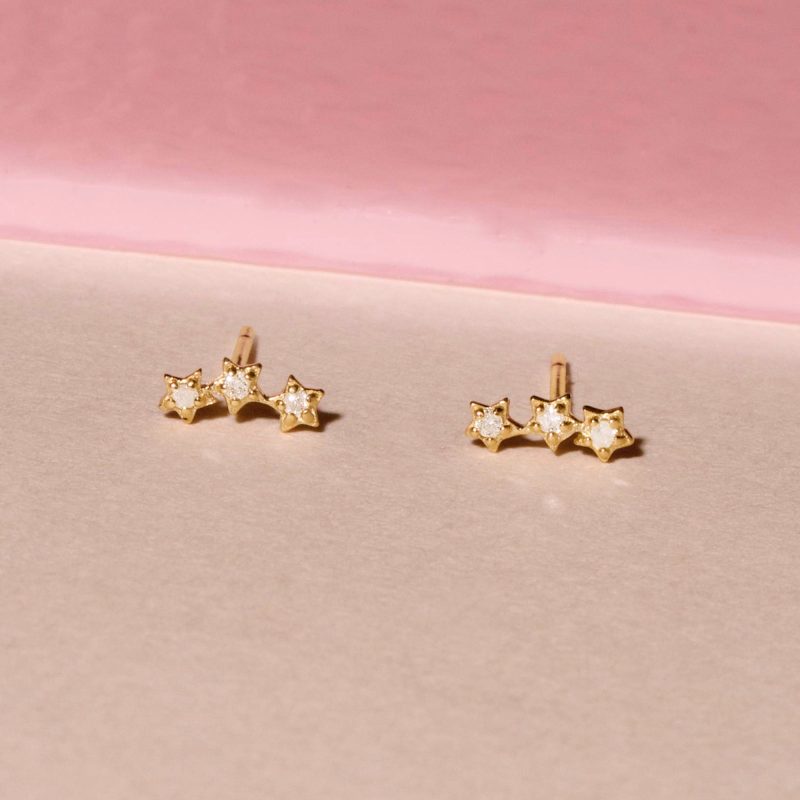 TRIPLE STAR DIAMOND STUDS EDITORIAL