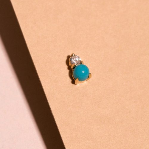 TURQUOISE AND TOPAZ BUDDY STUD EDITORIAL