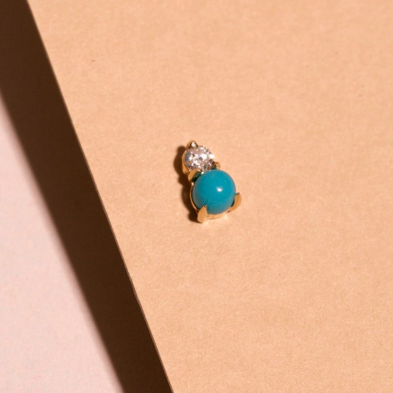 TURQUOISE AND TOPAZ BUDDY STUD EDITORIAL