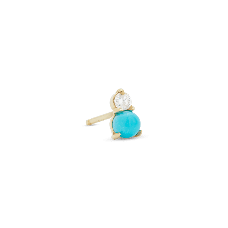 TURQUOISE AND TOPAZ BUDDY STUD SIDE