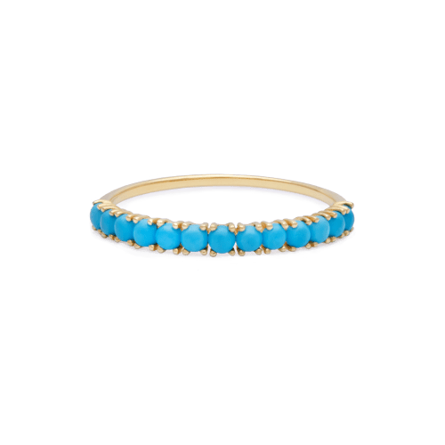 Turquoise Half Eternity Band