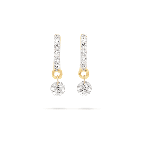 Stone and Strand 10K Yellow Gold Twinkle Diamond Drop Studs Front Image