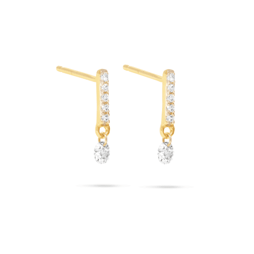 TWINKLE DIAMOND DROP STUDS SIDE