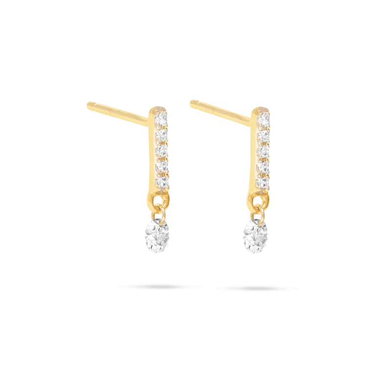 TWINKLE DIAMOND DROP STUDS SIDE