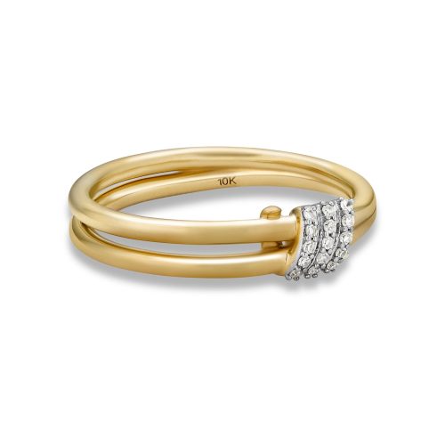 TWINKLING TWINE PAVE DUO RING SIDE