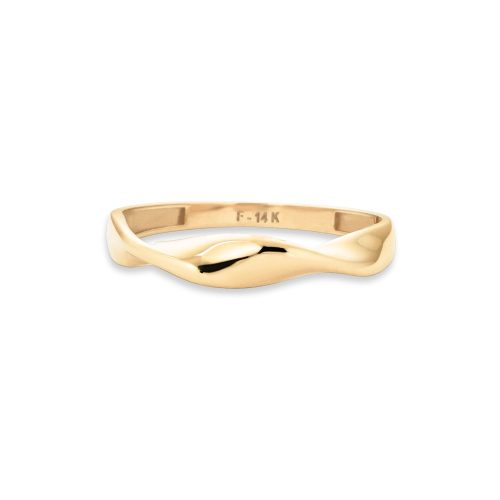 Stone and Strand 14K Yellow Gold Twist And Turn Ring Front Image