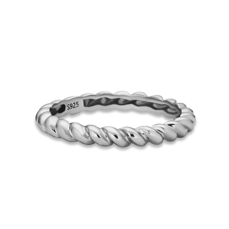 TWIST OF SILVER STACKING RING SELL SHOT SIDE